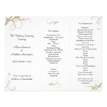 Floral Scrollwork Wedding Program Template Personalized Letterhead