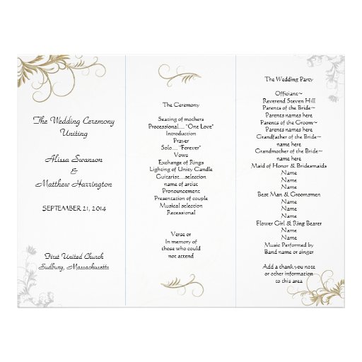 Floral Scrollwork Wedding Program Template Zazzle Floral Scrollwork Wedding Program Template Zazzle