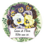 Floral soap cosmetics perfume sticker with pansies