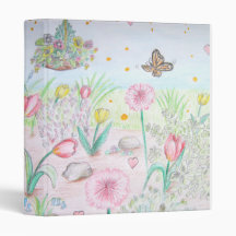 Floral Spring Garden 3 Ring Binders
