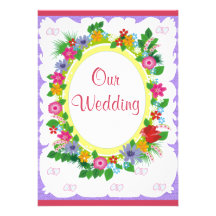floral spring summer wedding invitation