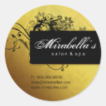 Floral sticker salon spa gold butterfly frame