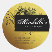 Floral sticker salon spa gold butterfly frame