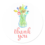 Floral still life thank you sticker