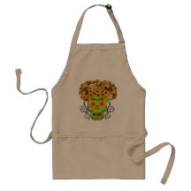 Floral Sugar Skull Aprons