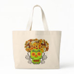 Floral Sugar Skull Canvas Bags