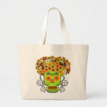 Floral Sugar Skull Canvas Bags