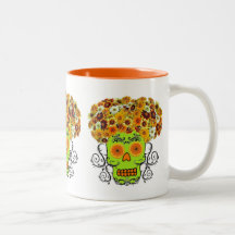 Floral Sugar Skull Mug