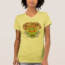 Floral Sugar Skull T-shirts
