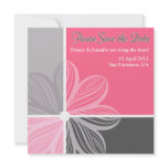 Floral Sweep Pink Grey Please Save the Date Invite
