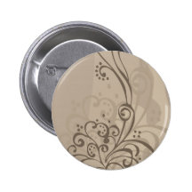 floral swirl design pinback button