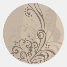 floral swirl design sticker