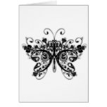 Floral Swirls Butterfly - Black & White