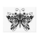 Floral Swirls Butterfly - Black & White