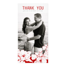 Floral Thank You Customized Photo Card