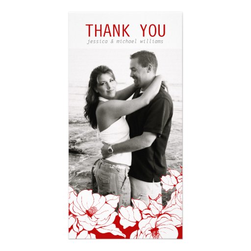 Floral Thank You Customized Photo Card