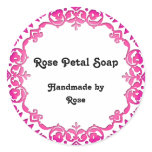 Floral Vintage Art Handmade Soap Labels Pink