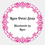 Floral Vintage Art Handmade Soap Labels Pink Stickers