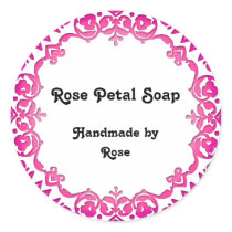 Floral Vintage Art Handmade Soap Labels Pink stickers