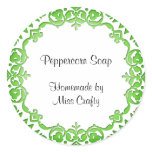 Floral Vintage Soap or Canning Labels Green