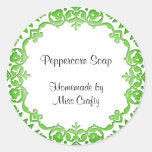 Floral Vintage Soap or Canning Labels Green Stickers