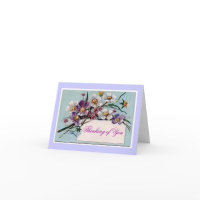 Floral Vintage Thinking of You Card by orglioness