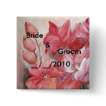 floral wedding buttons