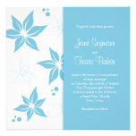 Floral Wedding Invitation - Blue & White