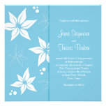 Floral Wedding Invitation - Blue & White