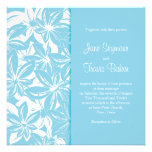 Floral Wedding Invitation - Blue & White