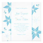Floral Wedding Invitation - Blue & White