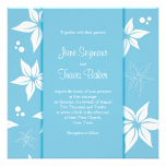 Floral Wedding Invitation - Blue & White