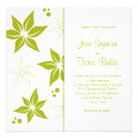 Floral Wedding Invitation - Green & White