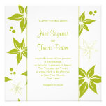 Floral Wedding Invitation - Green & White