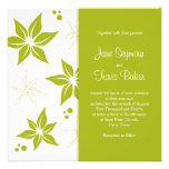 Floral Wedding Invitation - Green & White