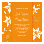 Floral Wedding Invitation - Orange & White