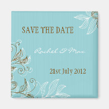Floral Wedding Save The Date Magnet