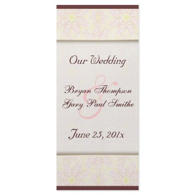 Floraline Mauve WEDDING Program rack card by InsightfulWeddings