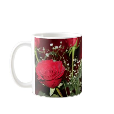FLORAS FEAST RED ROSES COFFEE MUGS by wendybandurskimiller
