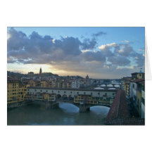 Florence - Arno Sunset Greeting Cards