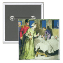 Florence Nightingale (1820-1910) from 'Peeps into Pinback Button