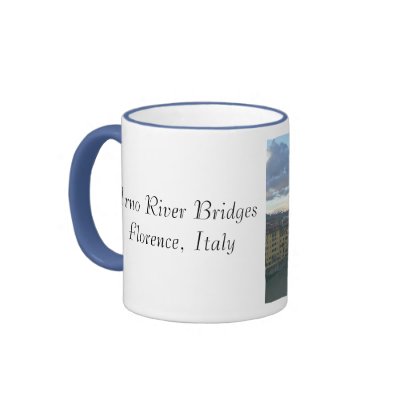 Florence - Sunset, Arno River Bridges Coffee Mug by beadonawire
