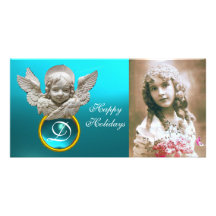 FLORENTINE RENAISSANCE ANGEL Tuquase Gem Monogram Personalized Photo Card