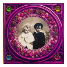 FLORENTINE RENAISSANCE FRUITS BLACK PINK DAMASK INVITATIONS