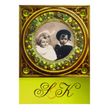 FLORENTINE RENAISSANCE FRUITS DAMASK MONOGRAM INVITATIONS