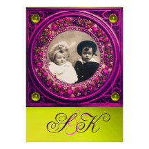 FLORENTINE RENAISSANCE FRUITS DAMASK MONOGRAM ANNOUNCEMENTS