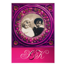 FLORENTINE RENAISSANCE FRUITS DAMASK MONOGRAM ANNOUNCEMENTS