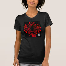 flores rojas camisetas