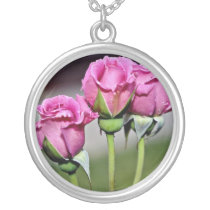 Floribunda 'Angel Face' flowers Custom Necklace