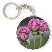 Floribunda 'Angel Face' Roses Keychain